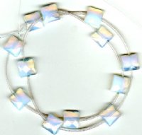 1 10x10mm Sea Opal Faceted Square